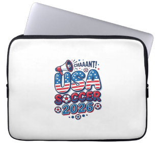 USA Fußball 2026 Fußball Fett Land Typografie Tra Laptopschutzhülle