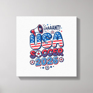 USA Fußball 2026 Fußball Fett Land Typografie Tra Leinwanddruck
