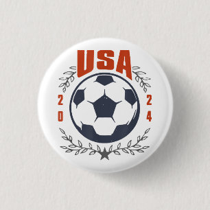 USA Fußball Ball 2024 Stars & Laurel Wreath Vintag Button
