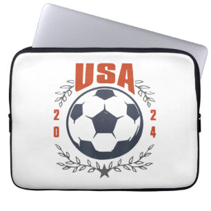 USA Fußball Ball 2024 Stars & Laurel Wreath Vintag Laptopschutzhülle