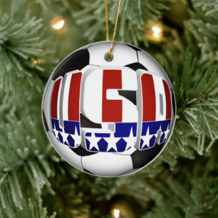 USA Fußball Ball Sportarten Keramik Ornament