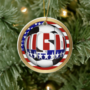 USA Fußball Ball Sportarten Keramik Ornament