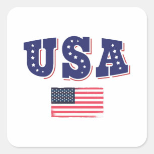 USA Fußball Fan Trikot Hemd Amerikanische Flagge Quadratischer Aufkleber
