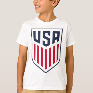 Usa Fußball Frontck Wappen Weiß Usmnt Offiziell L T-Shirt
