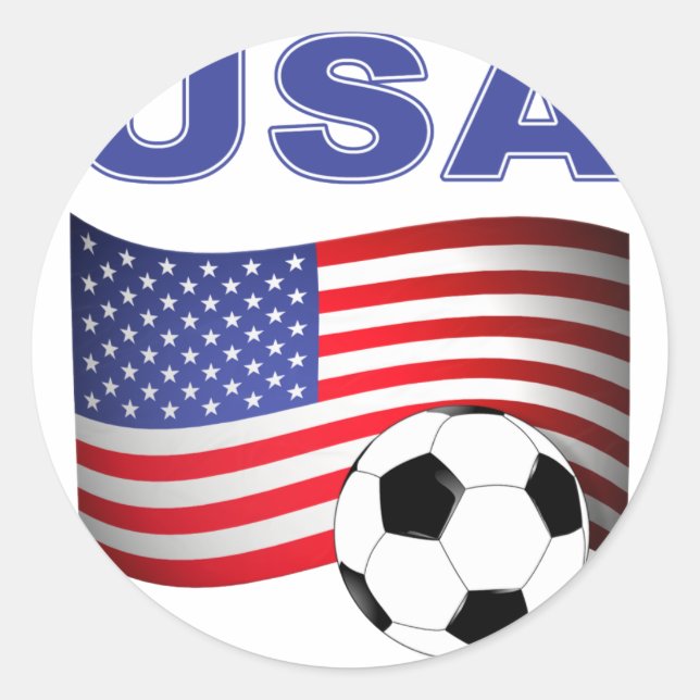 usa Fußball Runder Aufkleber (Vorderseite)