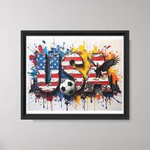 USA-Fußball-Stadtlandschaft im Stil eines Ölgemäld Leinwanddruck