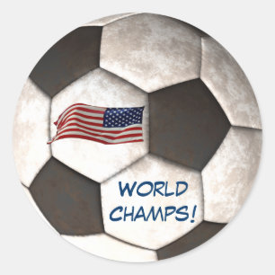 USA-Fußball "Welt kaut" Fußball-Sport Runder Aufkleber