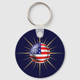 USA-Fußballfanatiker futbol US-Flaggenball Schlüsselanhänger