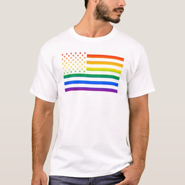 USA Gaytriotic Rainbow Pride T-Shirt (Vorderseite)
