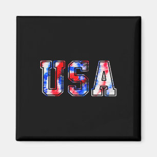 Usa Gefärbte Krawatte Patriotic Red White Blue 4. Magnet