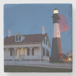 USA, Georgia, Tybee Island, Flagge Hissen Steinuntersetzer