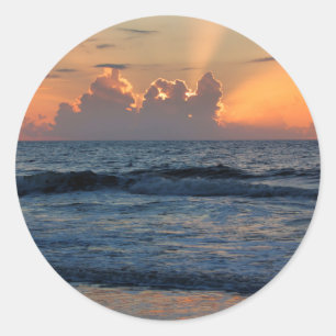 USA, Georgia, Tybee Island, Tybee Island Strand Runder Aufkleber