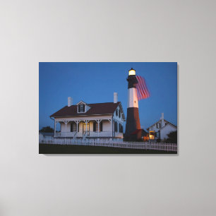 USA, Georgien, Tybee Island, Flagge Leinwanddruck