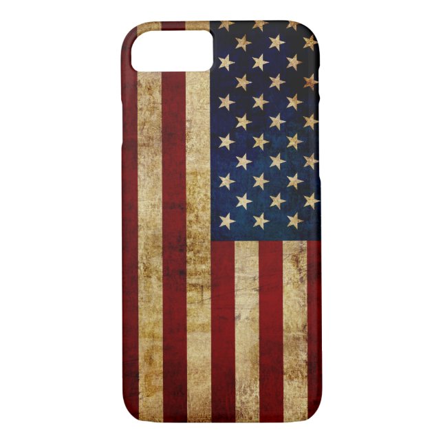 USA/gerundete Flagge Case-Mate iPhone Hülle (Rückseite)