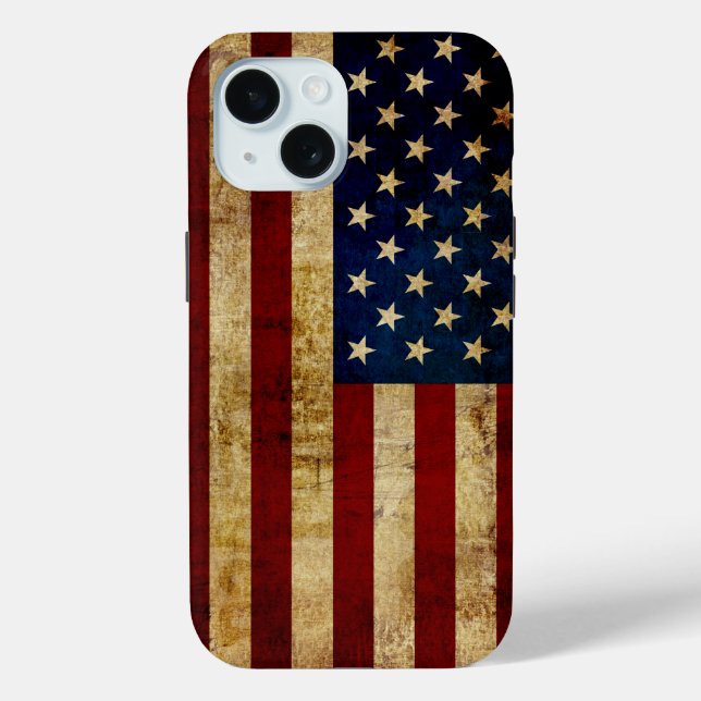 USA/gerundete Flagge Case-Mate iPhone Hülle (Rückseite)