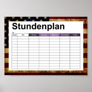 USA/gerundete Flagge Poster