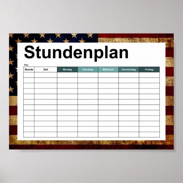 USA/gerundete Flagge Poster (Vorne)