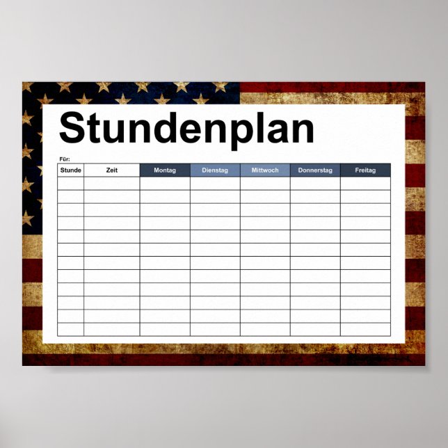 USA/gerundete Flagge Poster (Vorne)