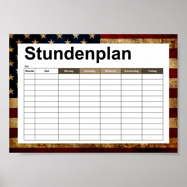 USA/gerundete Flagge Poster (Vorne)