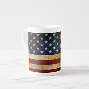 USA/gerundete Flagge Prozellantasse