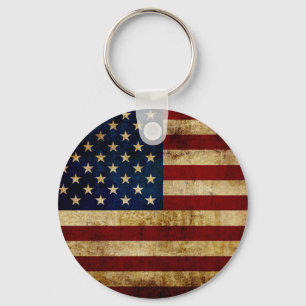 USA/gerundete Flagge Schlüsselanhänger