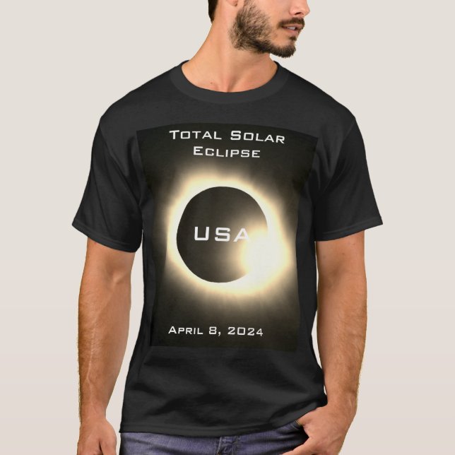 USA Gesamte Sonnenfinsternis 8. April 2024 T-Shirt (Vorderseite)