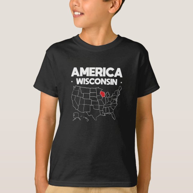 USA Geschenk Wisconsin Staat T-Shirt (Vorderseite)