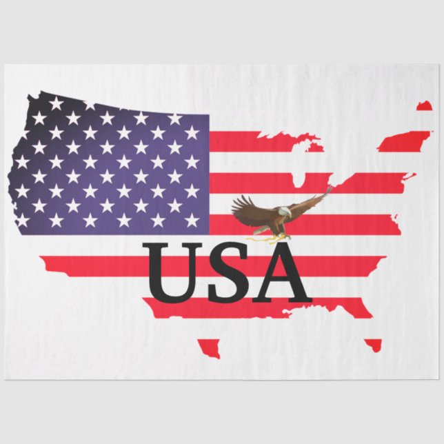 USA-Gewebe/Dekoupage Seidenpapier (Vorderseite)