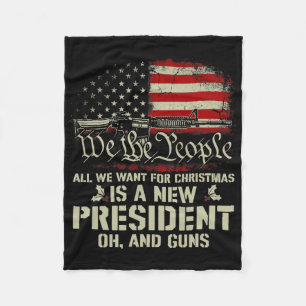 Usa Gewehr Flagge Alles, was ich zu Weihnachten wi Fleecedecke