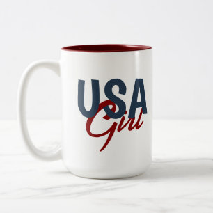 USA GIRL American Flag High Heel Shoe Zweifarbige Tasse