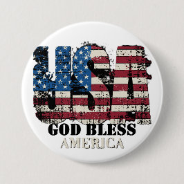 USA God Bless America Button