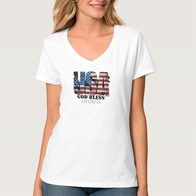 USA God Bless America  T-Shirt (Vorderseite)