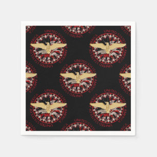 USA Gold Adler und Flag Black-Red Paper Napkin Serviette