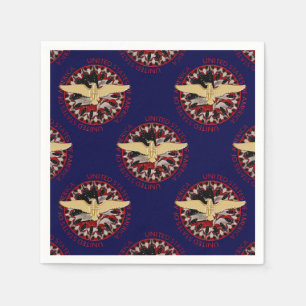 USA Gold Adler und Flag Blue-Red Paper Napkin Serviette