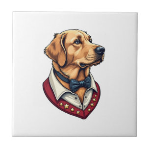 USA Golden Retriever Vintage Patriotisches Hundesh Fliese
