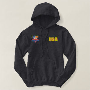 USA-Goldtaschen-Weißkopfseeadler-Freiheit oder To Bestickter Hoodie
