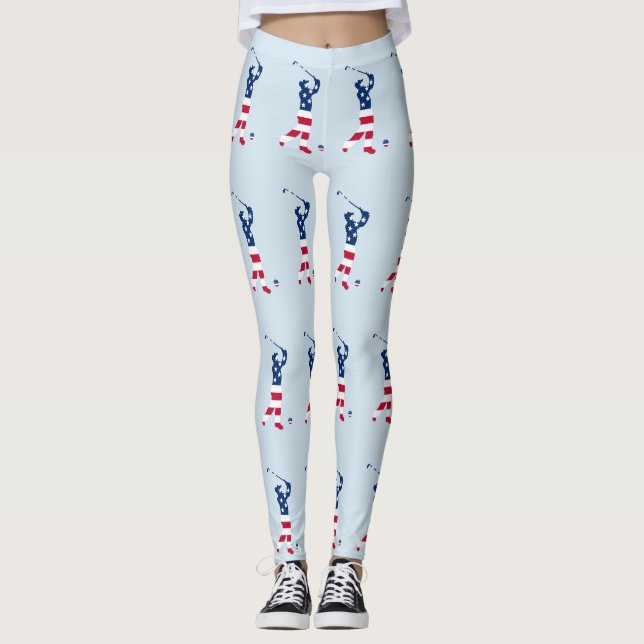 USA Golf American Flag Golfer Leggings (Vorderseite)