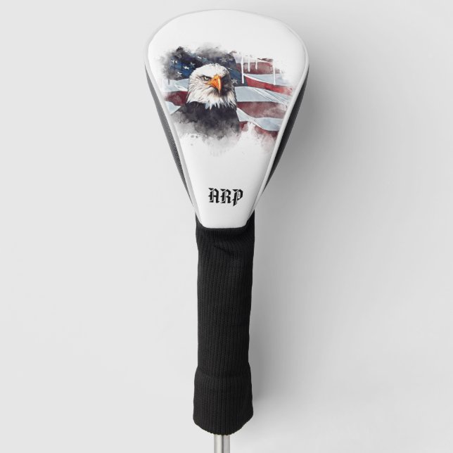 *~* USA Golf Head Cover Patiotic Eagle Flag Headcover (Vorderseite)