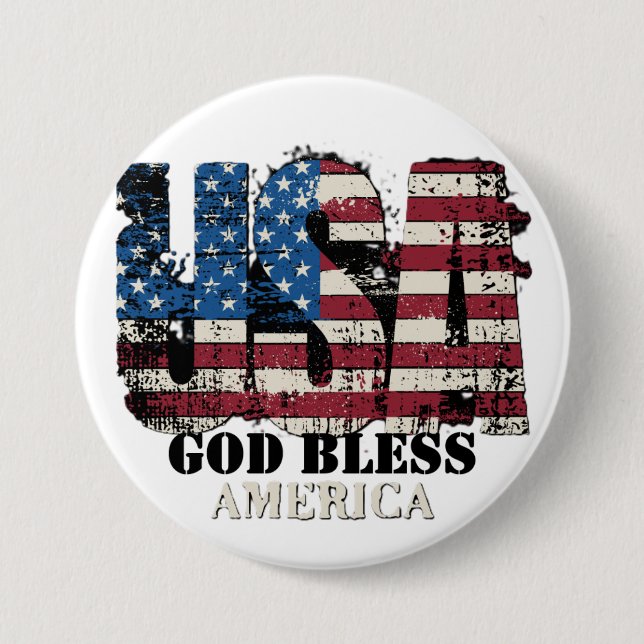 USA Gott segne Amerika Button (Vorderseite)
