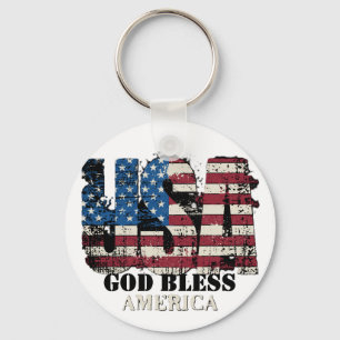 USA Gott segne Amerika Schlüsselanhänger
