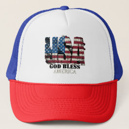 USA Gott segne Amerika Truckerkappe