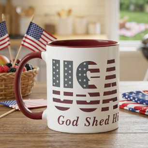USA Gott segne dich mit seiner Gnade Patriotisch Tasse
