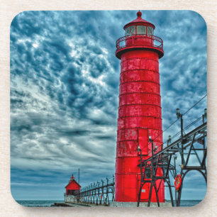 USA, Grand Haven, Michigan, Leuchtturm Getränkeuntersetzer