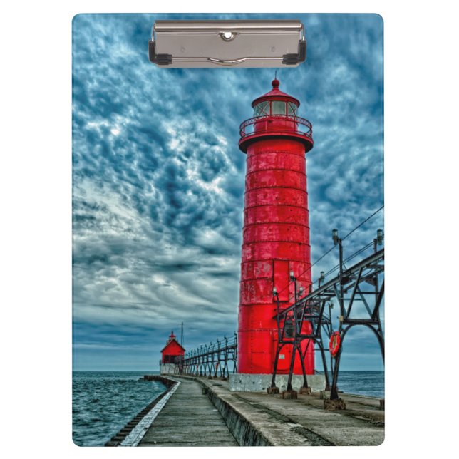USA, Grand Haven, Michigan, Leuchtturm Klemmbrett (Vorderseite)