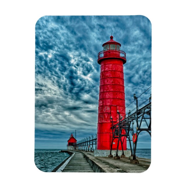 USA, Grand Haven, Michigan, Leuchtturm Magnet (Vertikal)