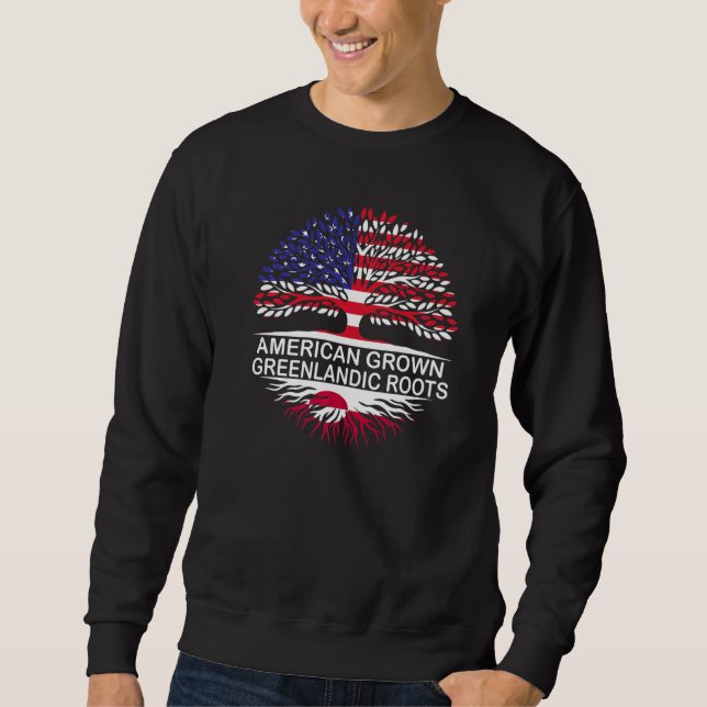 USA & Greenland Flags American Grown Greenlandic R Sweatshirt (Vorderseite)