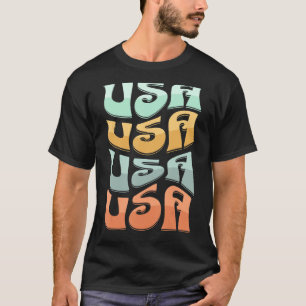 USA Groovy Retro 60er 70er Style Patriotic 1 T-Shirt