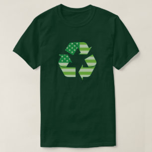 USA-Grün, das Symbol recycelt T-Shirt