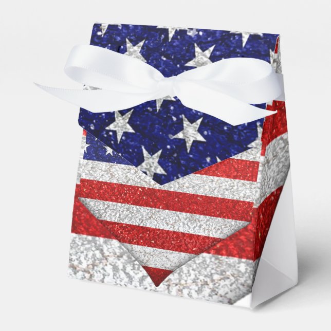 Usa Grunge Heart Shape Flag Geschenkschachtel (Vorderseite)