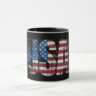 USA Grunge Text Design mit Flagge Tasse